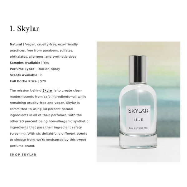 Skylar Chosen as a Beautiful Non-Toxic Perfume Choice