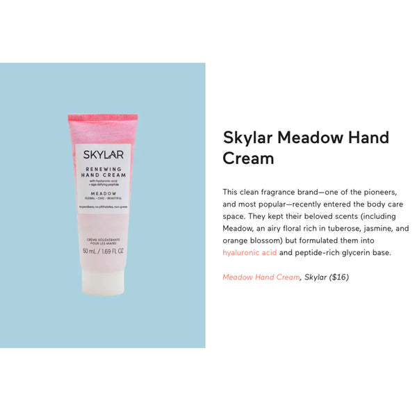 Mind Body Green Chooses Skylar Hand Cream to Moisturize Dry Hands