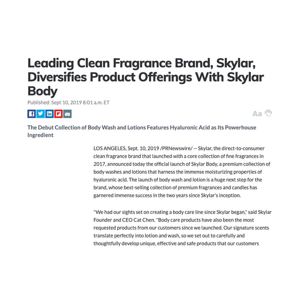 Market Watch Follows Skylar as Brand Launches New Body Care Collection