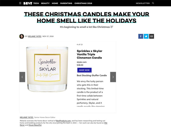 Best Products: Skylar Natural Candle Makes Home Smell Like Holidays